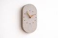 Handmade Concrete Effect Wall Clock – Textured Minimalist Stone Style Clock – Modern Scandinavian Home Decor – Silent Wooden Hands
