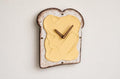 Funny Butter Toast Wall Clock, Handmade 3D Wooden Silent Clock, Bread Wall Decor, Kitchen Clock, Quirky Food Art, Dopamine Decor Food Lover